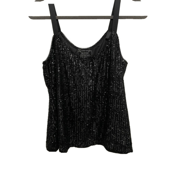Johnny Was Top Womens small Black Amy Easy Cami Sequins L13121-O NWT $170 - Picture 3 of 6